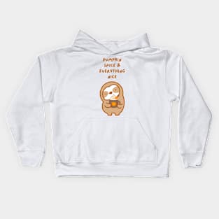 Pumpkin Spice and Everything Nice Sloth Kids Hoodie